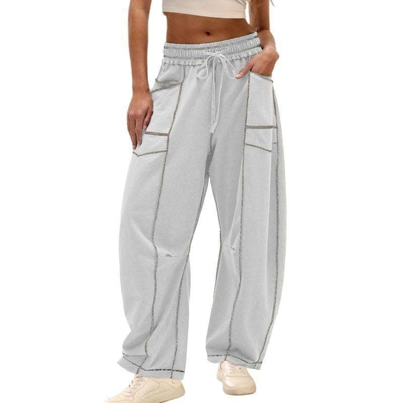 Vera Côte Pantalon Jogger Barrel Haute Taille Confort Respirant pour Détente en Ville et Voyage
