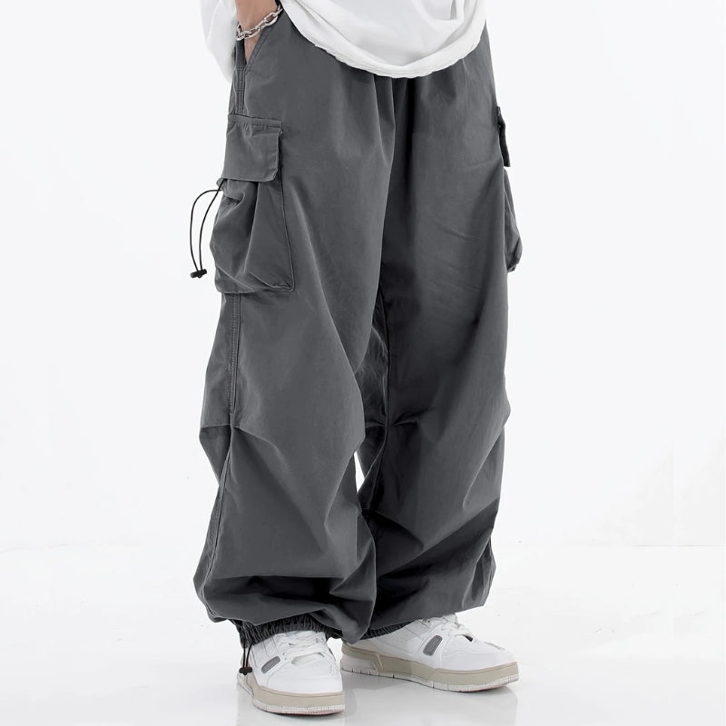 Malvor Pantalon Cargo Large À Cordon Poches Utilitaires Style Urbain Et Fonction Extérieure