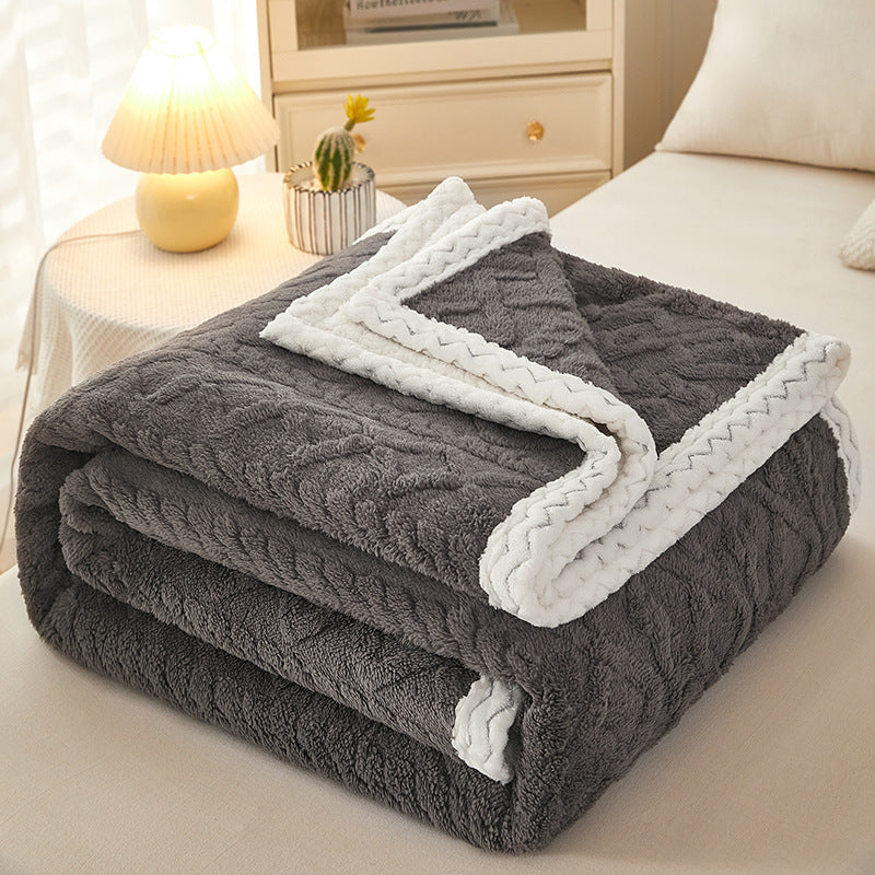 Couverture Polaire Sherpa Avec Design Texturé Réversible Deux Textures Pour Un Confort Doublé