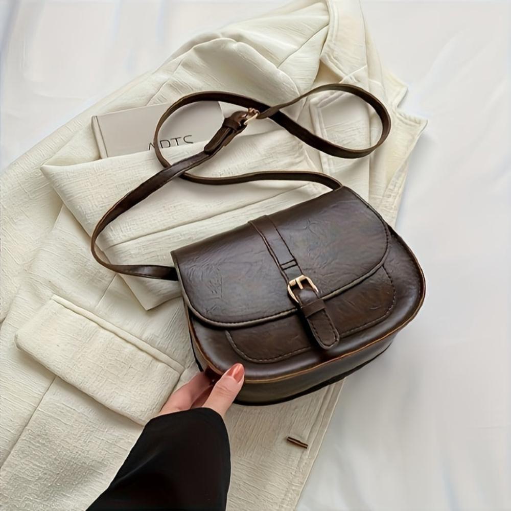 Amawinc Michele Sac Bandoulière En Cuir Végan Avec Bretelle Réglable et Fermeture À Boucle