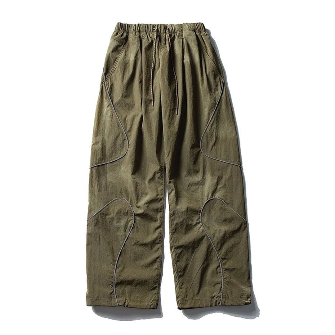 Pantalon Strata Réfléchissant En Nylon À Séchage Rapide Avec Bandes Réfléchissantes Taille Élastique Coupe Décontractée
