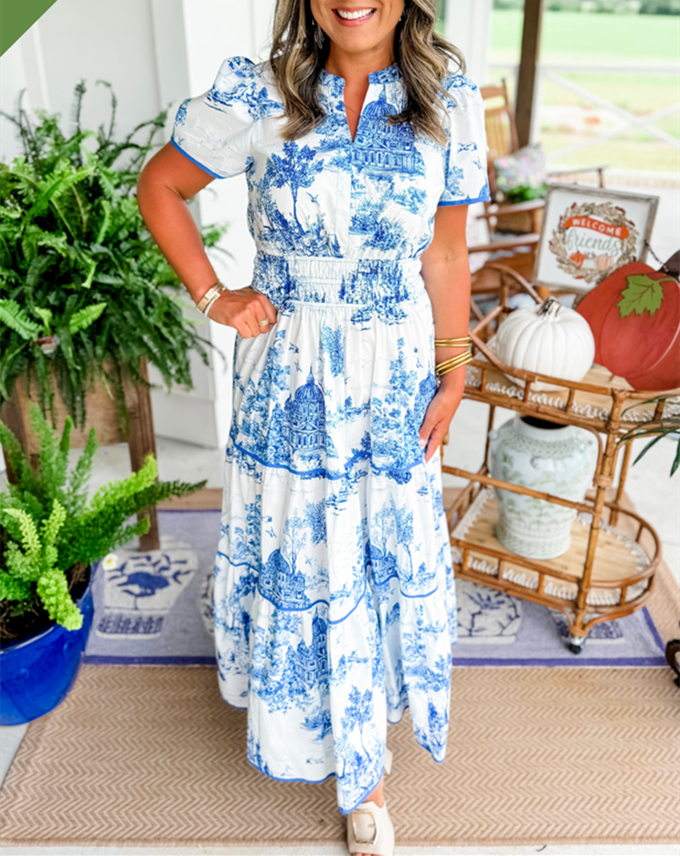 Robe Maxi À Motif Toile Nova Pour Femme Élégante Et Polyvalente Idéale Pour Journées Décontractées Et Événements Estivaux