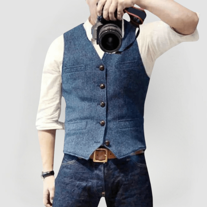 Edle Reiner Weste mit Knopfleiste