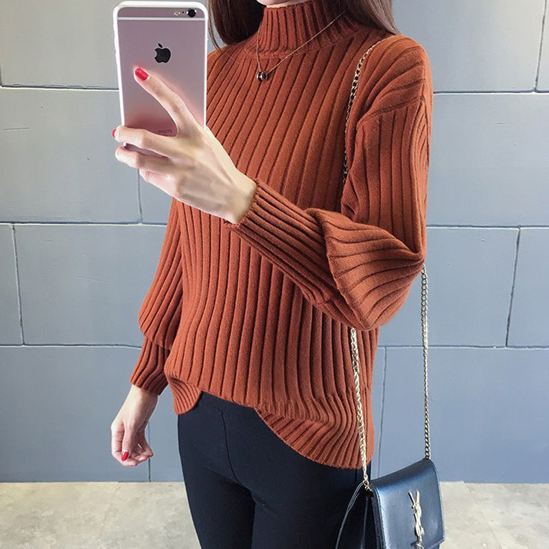 Damen Grobstrickpullover mit hochstehendem Kragen und strukturiertem Design Amawinc