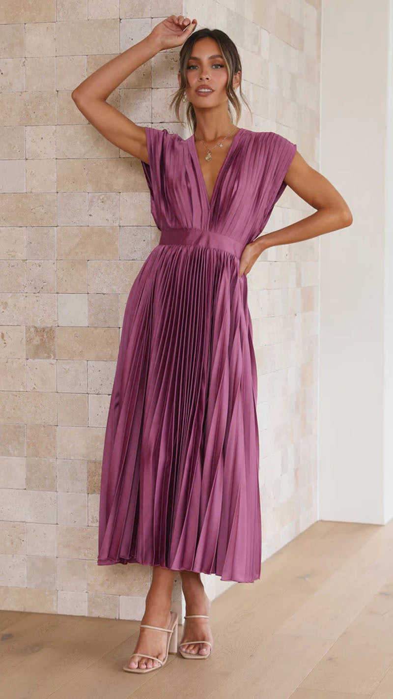 Fudus Faltenkleid mit Reißverschluss: lässiger Stil