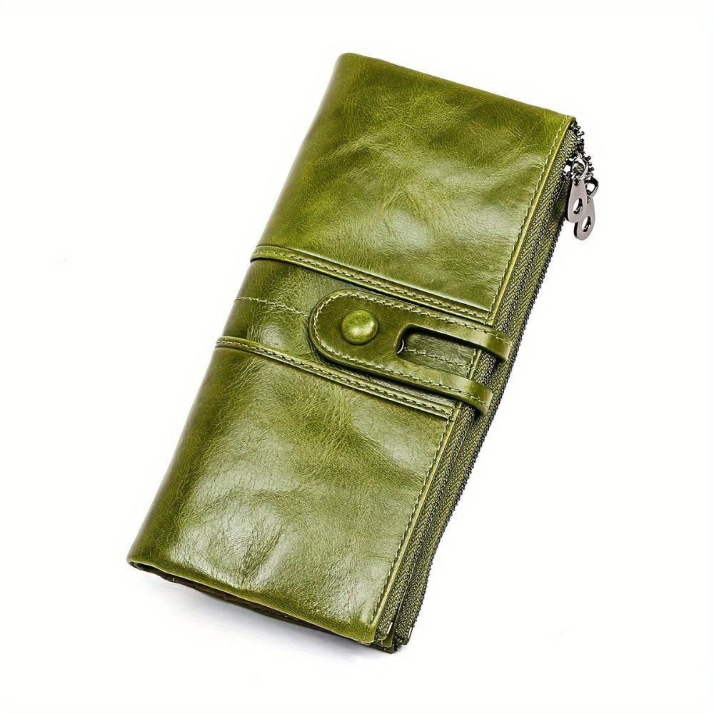 Amawinc Maria Portefeuille Pochette Long Cuir Véritable Design Épuré Avec Compartiments Multiples Et Poche Zippée