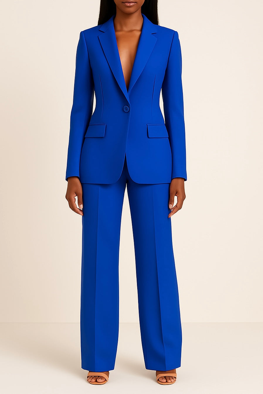 Ella Ensemble Tailleur Élégant Pour Femme Avec Blazer Long Sur Mesure Pour Professionnel Et Occasions