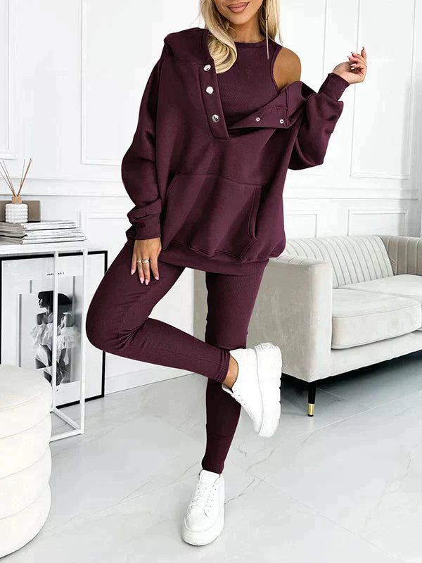 Damen-Loungewear-Set: 3-teilig und kuschelig