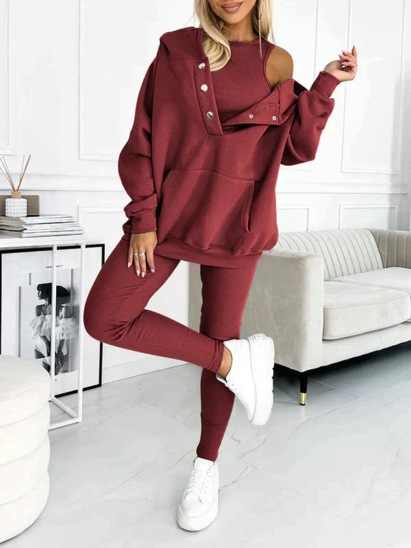 Damen-Loungewear-Set: 3-teilig und kuschelig