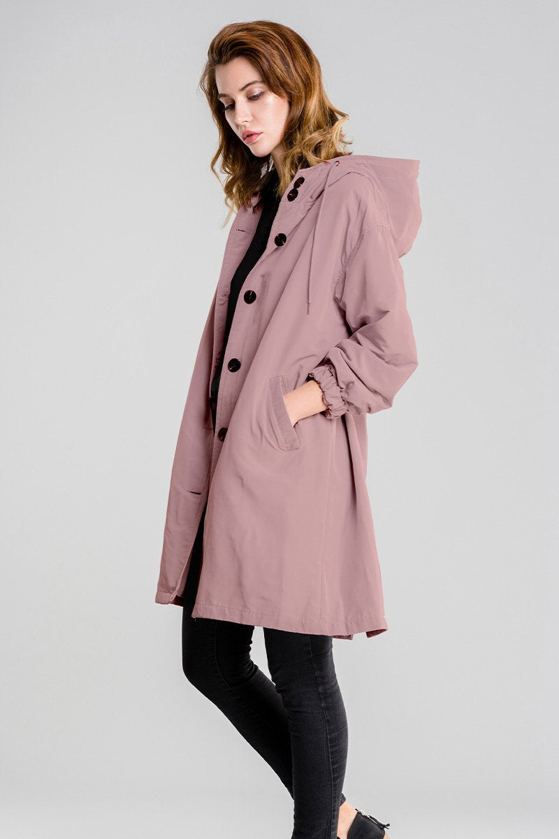 Dakota Manteau D Hiver Pour Femme Avec Capuche Ample Boutonnage Décontracté Confortable