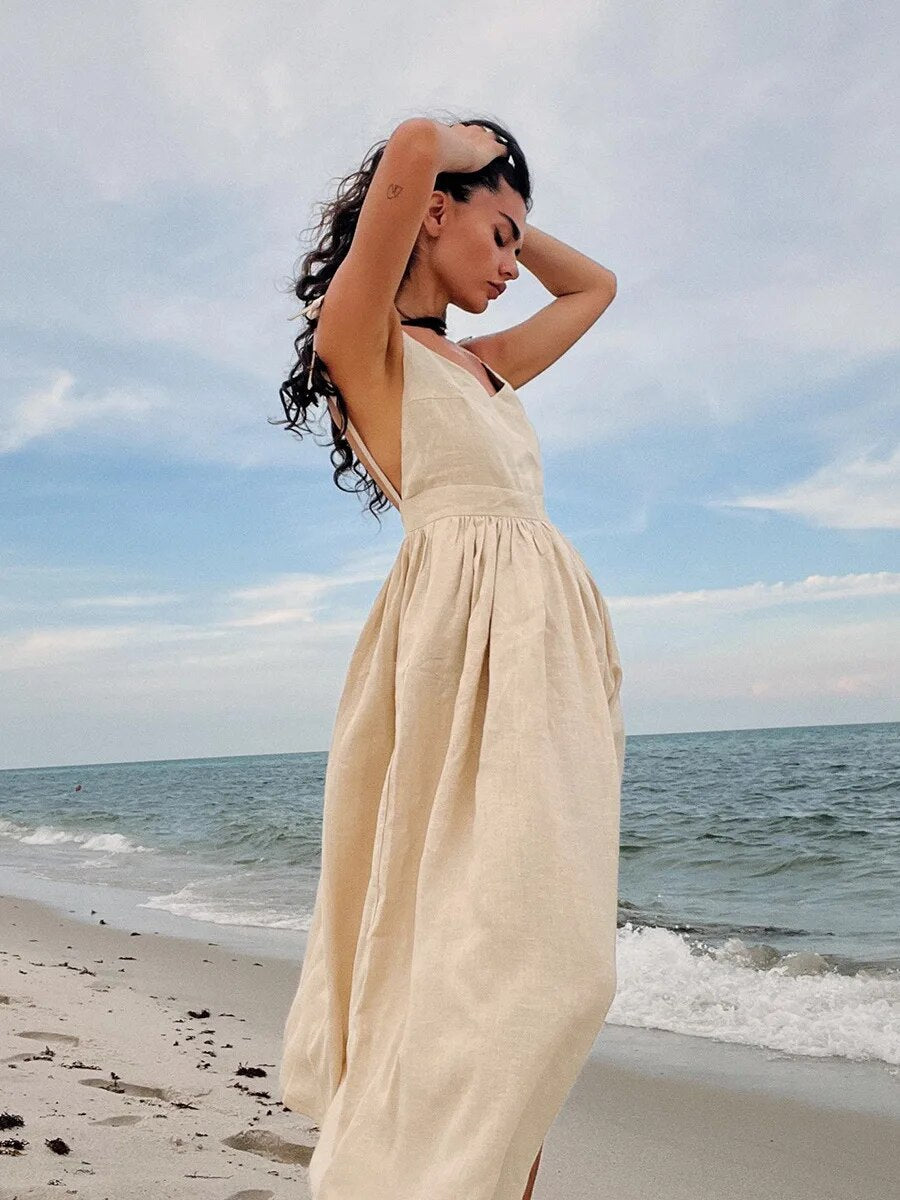 Damen Sommerkleid aus Leinen von Fudus