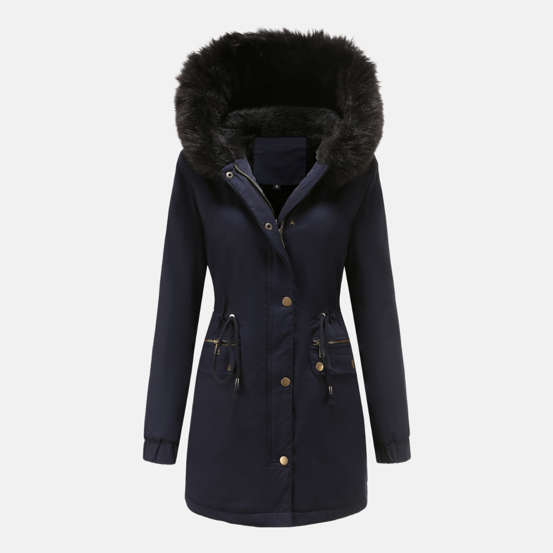 Parka Femme Coupe Longue Avec Capuche En Fourrure Synthétique Résistante Aux Intempéries Taille Réglable Nordisk Flair