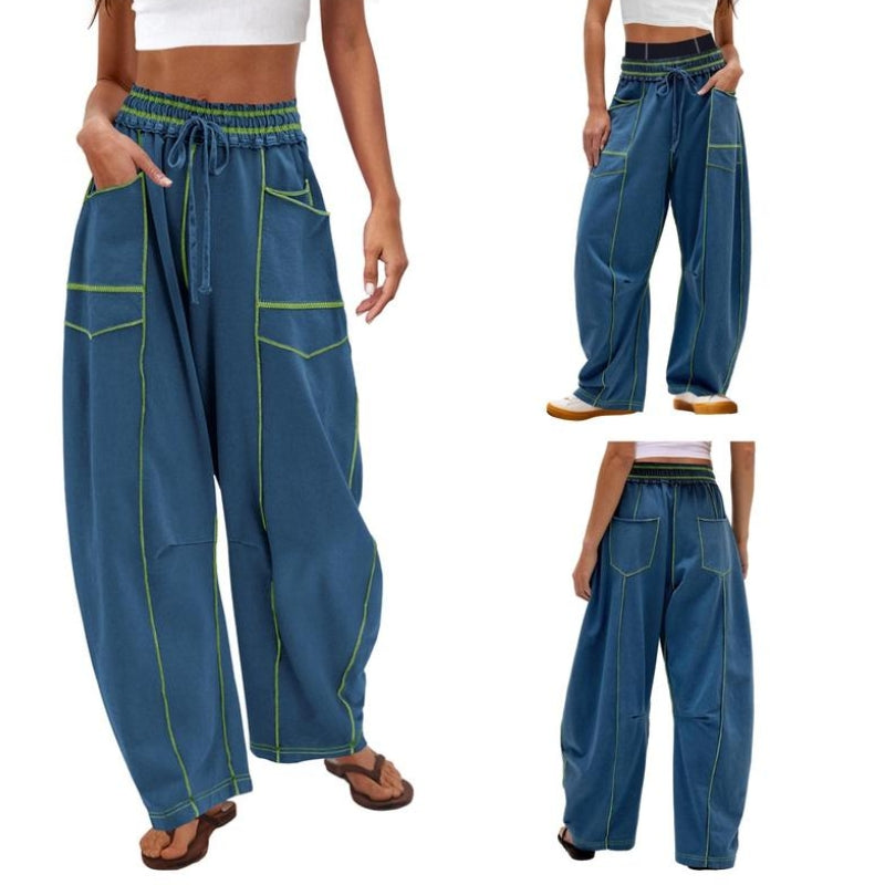 Vera Côte Pantalon Jogger Barrel Haute Taille Confort Respirant pour Détente en Ville et Voyage