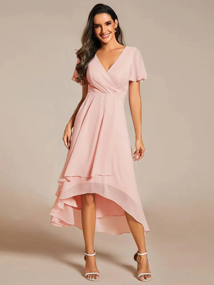 Robe Morgan en Mousseline de Soie à Tombé Aérien Pour Mariages et Soirées Amawinc