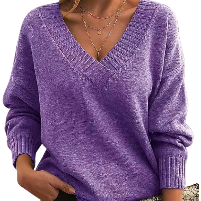 Jennifer Pull Encolure V Femme En Maille Douce Confort Chaleur Pour Automne Hiver Élégant