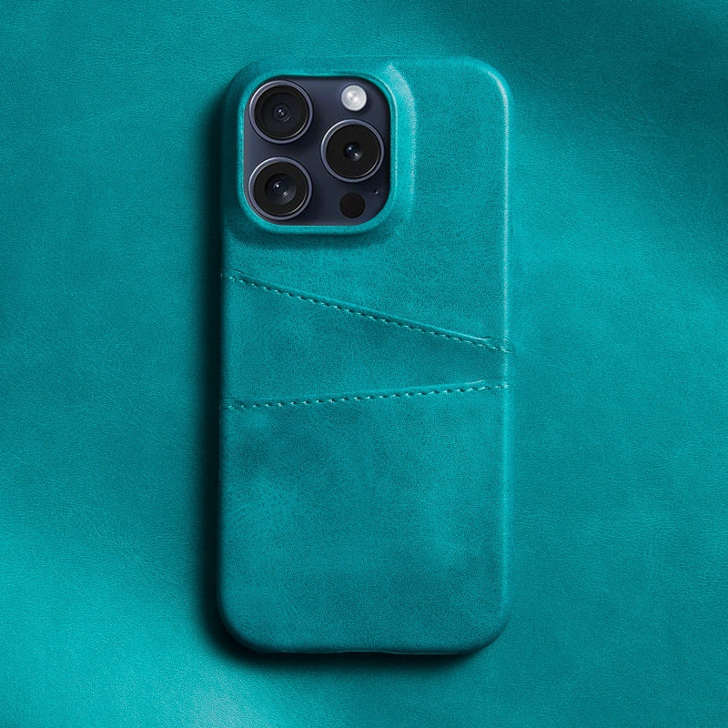 Pellaro iPhone Étui en Cuir Matte Profil Bas avec Poche Carte Minimaliste et Résistance aux Rayures