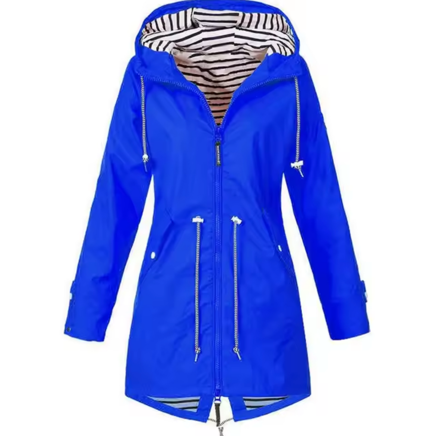 Veste Imperméable Pour Femme Étanche Longue Avec Capuche Doublée Et Taille Réglable