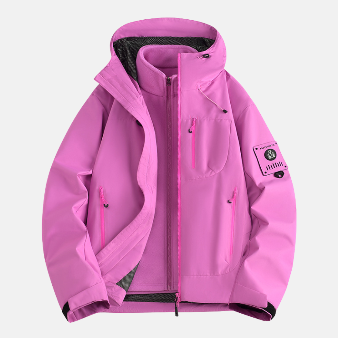 Veste 3 En 1 Pour Homme Avec Tissu Technique Pour Toutes Saisons Capuche Ajustable Et Fermeture Éclair