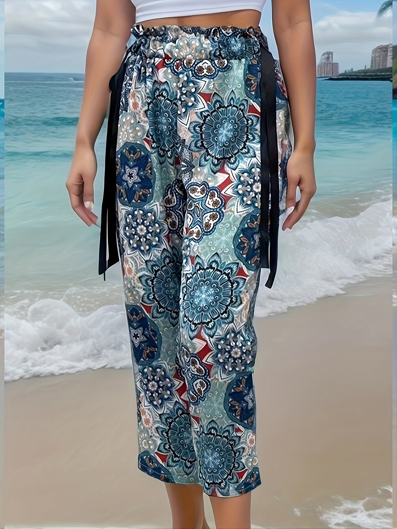 Della Hose mit elastischem Bund im Boho-Stil