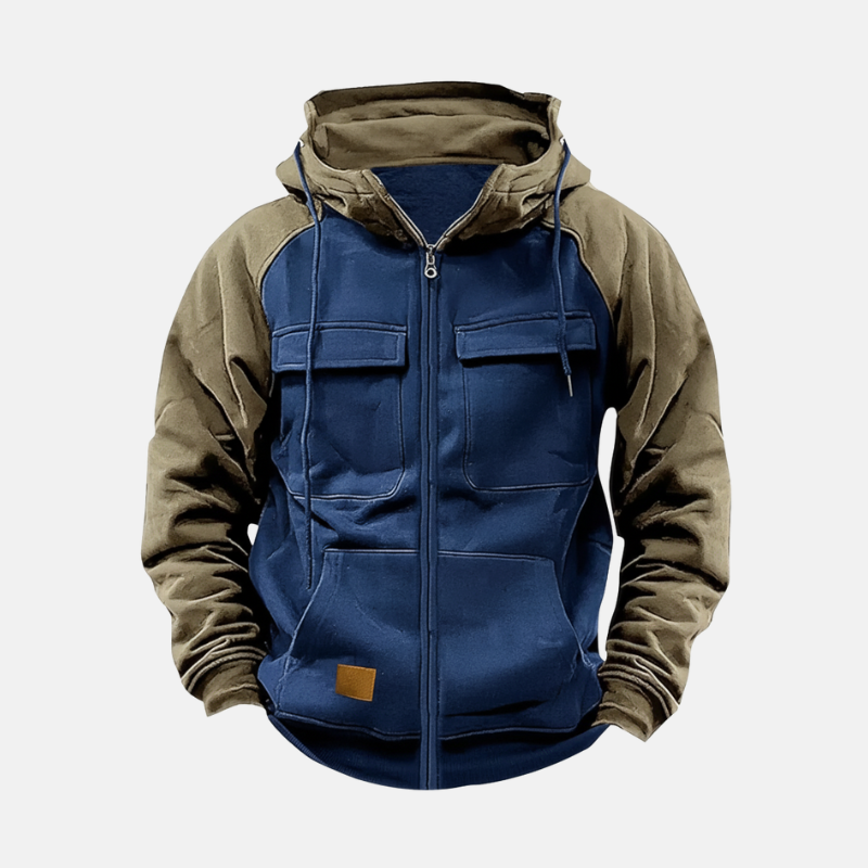 Pull À Capuche Homme En Tricot Mélangé Coupe Décontractée Longueur Hip Avec Cordons Athleisure Casual