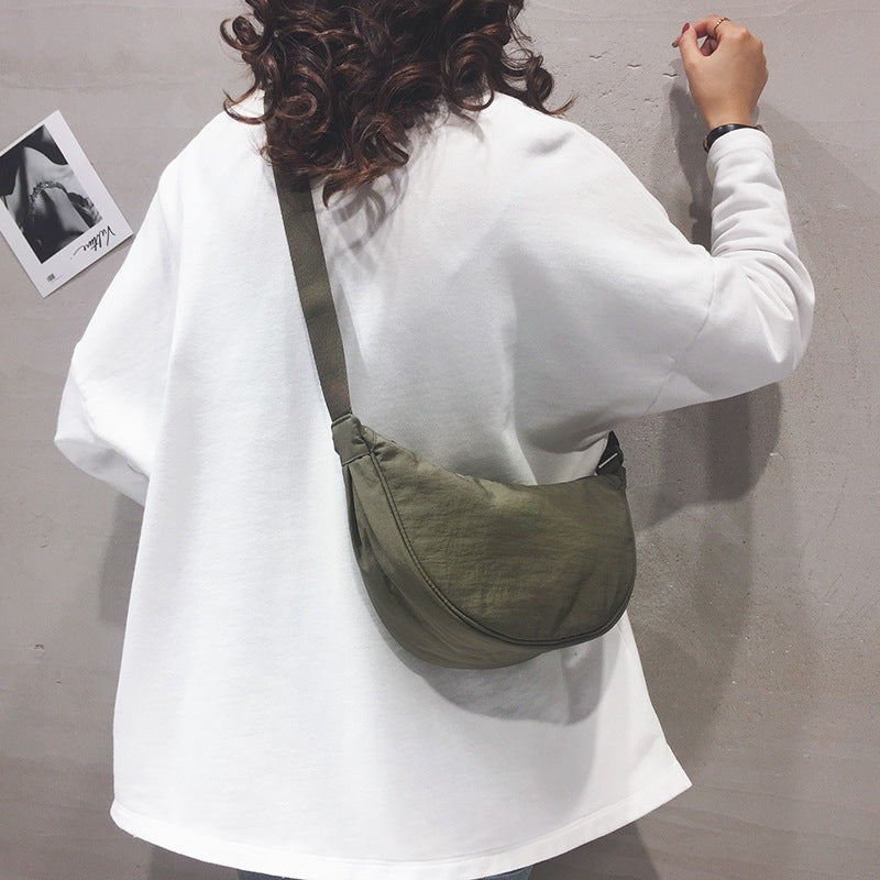 Amawinc Nevaeh Sac Bandoulière Croissant En Tissu Texturé Doux Sangle Réglable Pour Usage Quotidien
