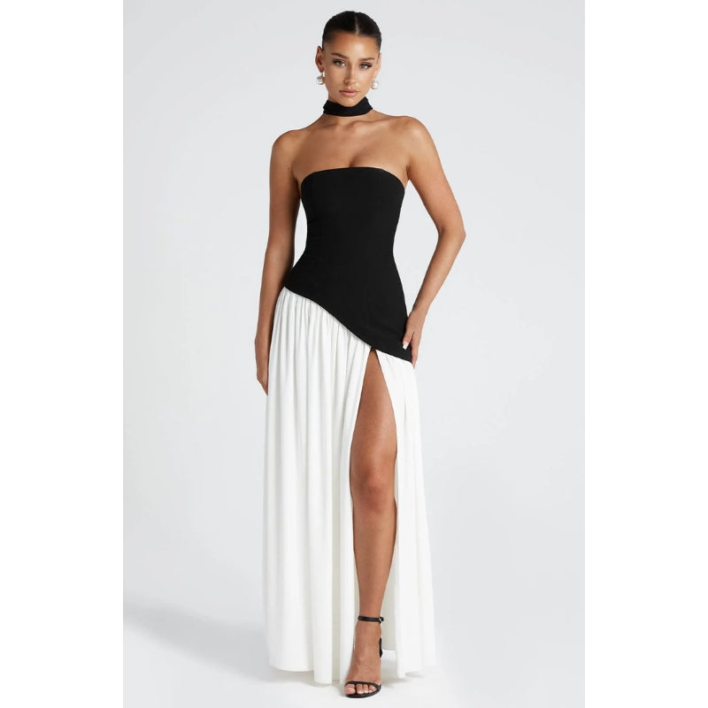 Robe Isaré Sans Bretelles Longue Pour Soirée Moderne Amawinc Met En Valeur Clavicule Épaule Et Silhouette Sculptée