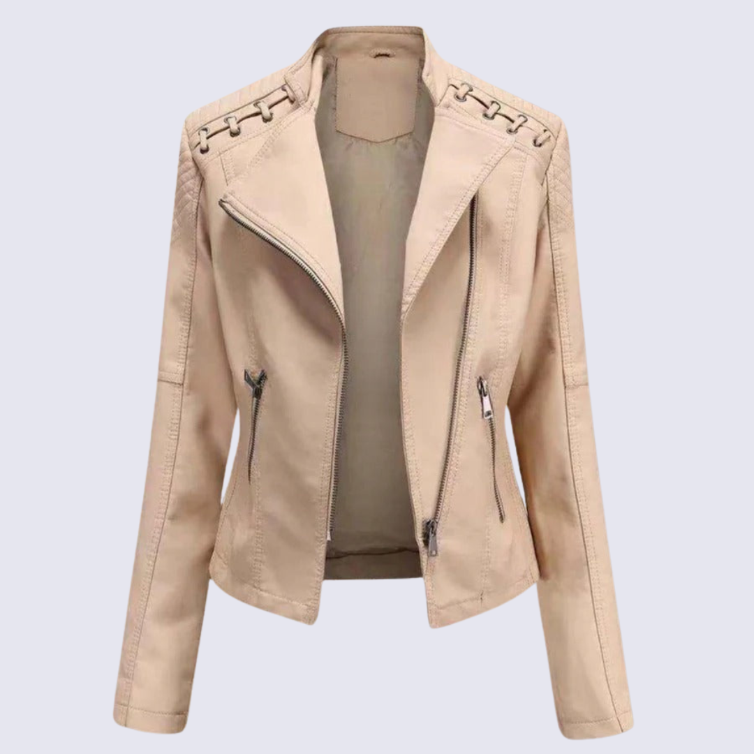 Lena Veste Femme en Faux Cuir Amawinc PU Luxe et Chic pour Temps Frais et Hiver Polyvalente