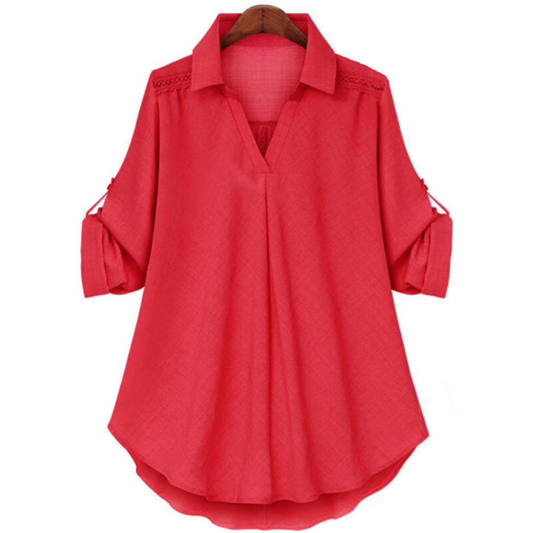Lässiges Annika Shirt mit V-Ausschnitt im Streetstyle