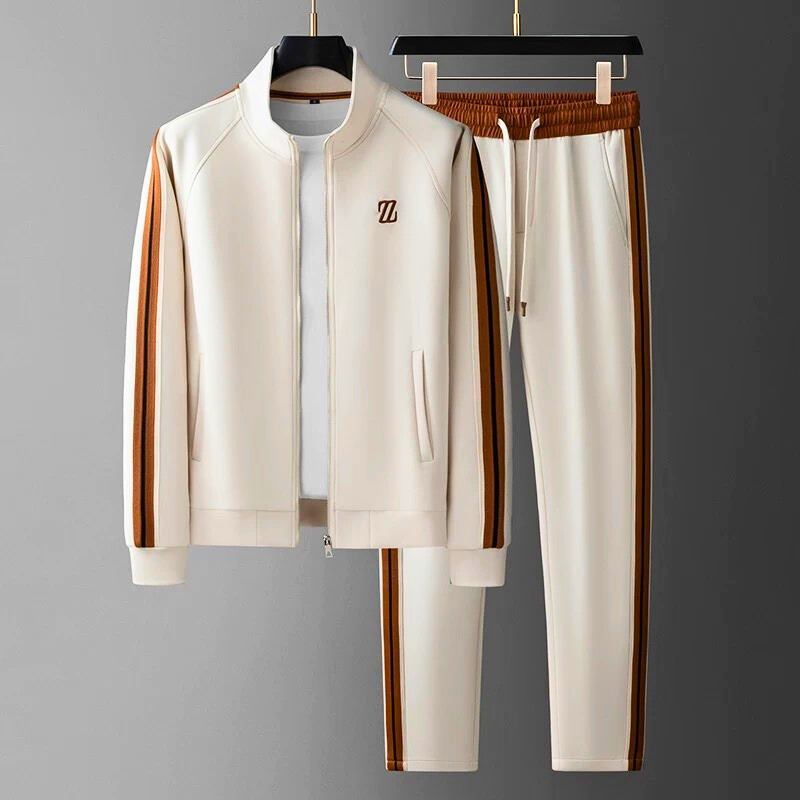 Gavin Ensemble Jogging Homme Deux Pièces Avec Veste Zippée À Bandes Latérales Et Coupe Ajustée Pour Casual Gym Weekend