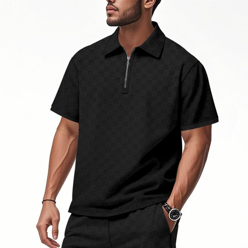 Ensemble Deux Pièces Brixton Code Polo Zip Col Zippé Et Short Tailleur Parfait Pour Été