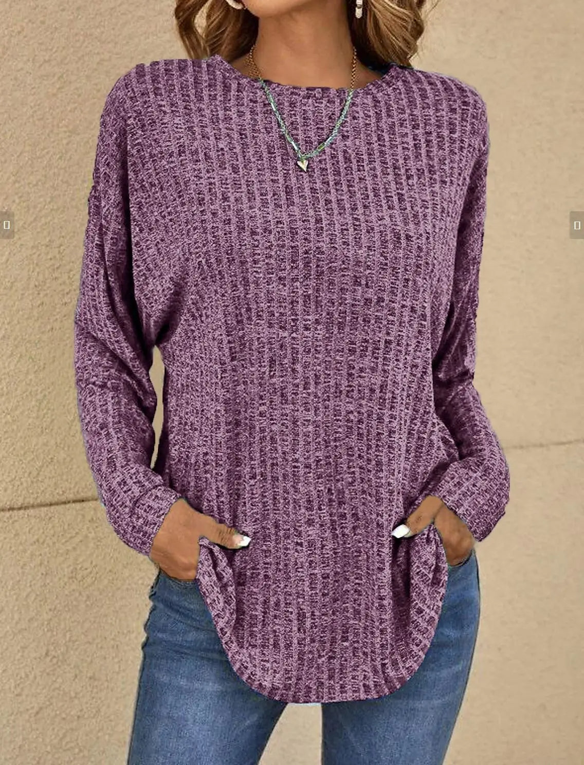 Pull Femme Décontracté en Maille Douce Texture Côtelée Manches Longues Nordisk-Flair