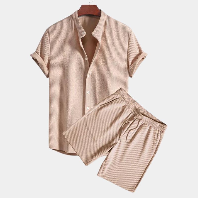 Ensemble Polo Deux Pièces Léger Et Tactile Avec Col Mandarin Confortable Et Respirant