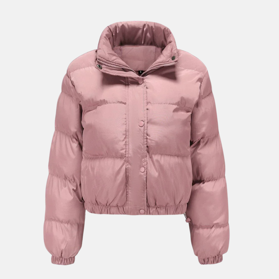 Manteau Puffer Oversize Femme Imperméable Matelassé Avec Ourlet Court Et Fermeture Par Boutons