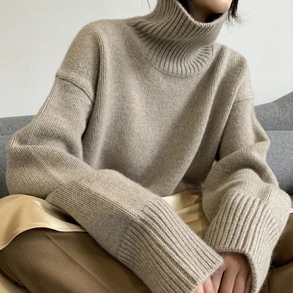 Pull Col Roulé Tricot Maille Femme Coupe Ample Doux Et Chaud Idéal Pour Automne Hiver Quotidien