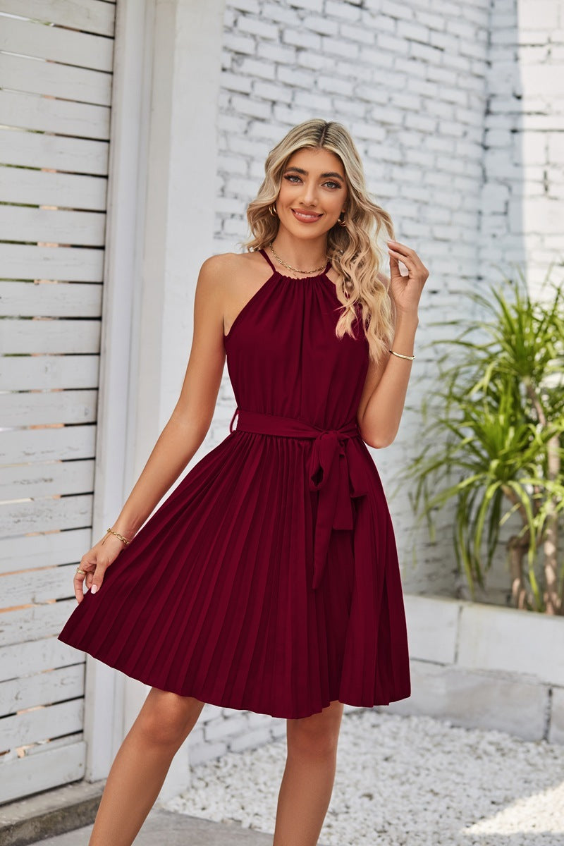 Damen Sommerkleid ohne Ärmel mit Faltenrock von Fudus