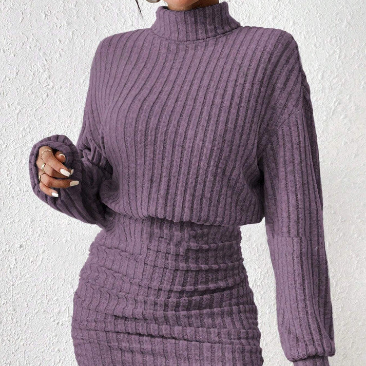 Robe Pull Tricotée À Col Haut Élégante Et Confort Hivernal Pour Une Garde Robe Chic