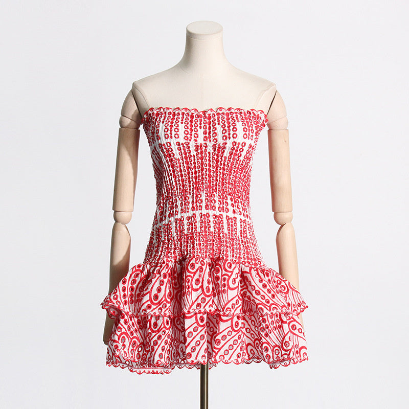 Strandparty-Kleid von Fudus im A-Linien-Schnitt mit Rüschen