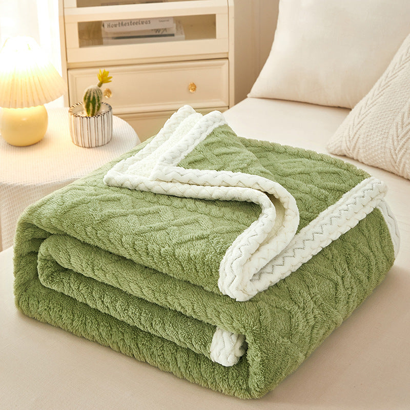 Couverture Polaire Sherpa Avec Design Texturé Réversible Deux Textures Pour Un Confort Doublé