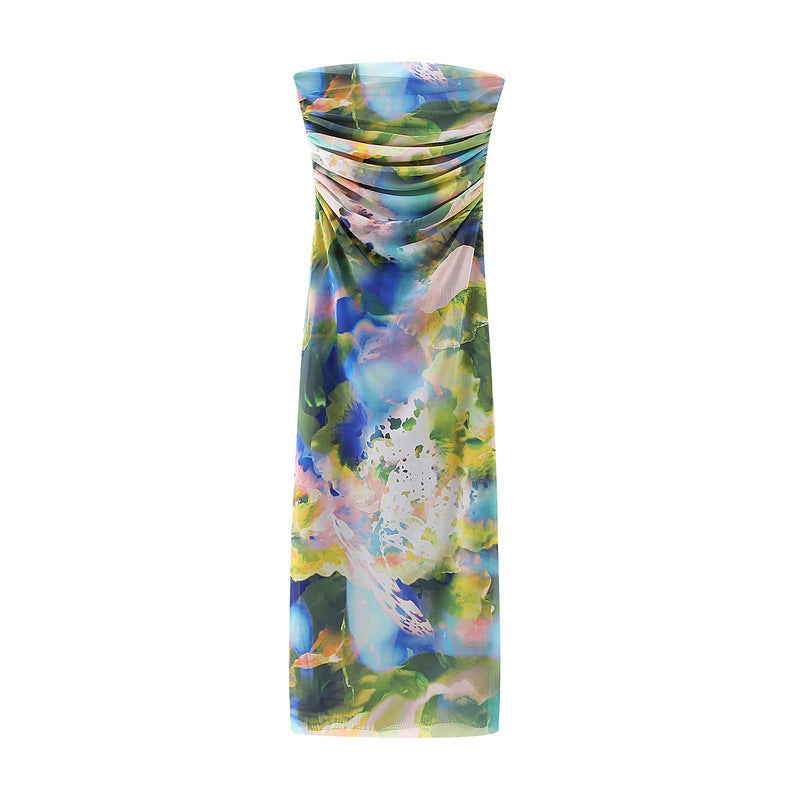 Fudus bedrucktes Tube-Top-Kleid