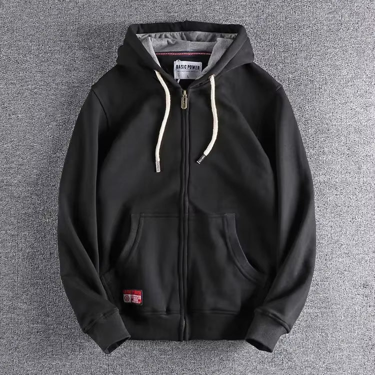 Hoodie Zippé En Coton Pour Homme Amawinc Confort Décontracté Avec Polaire Intérieure