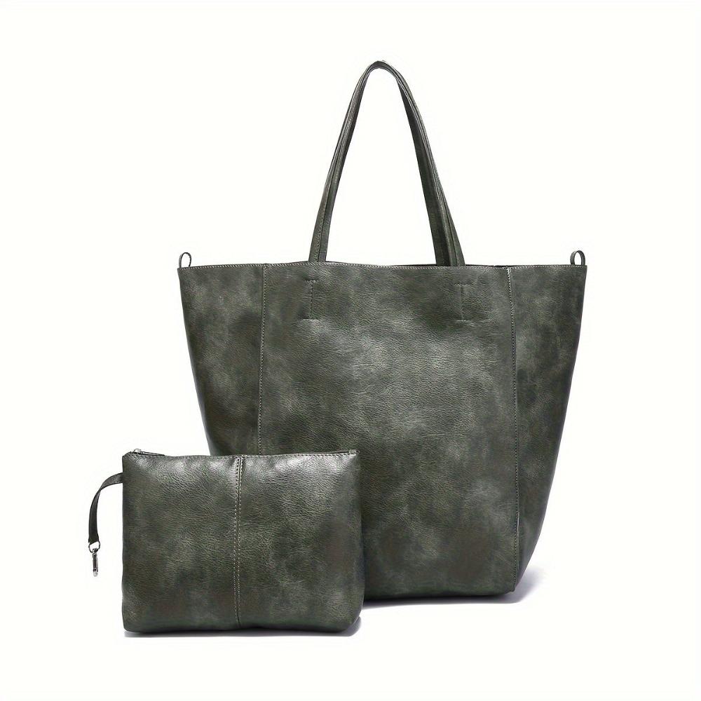 Amawinc Heather Sac Tote En Cuir Végan Avec Pochette Amovible Et Design Spacieux Pour Toutes Saisons