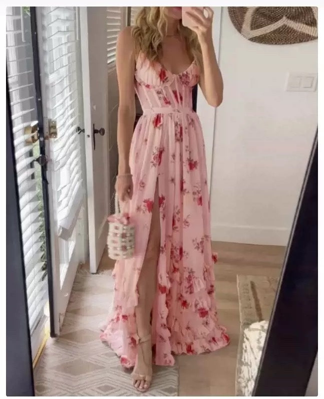 Langes Damenkleid von Fudus mit Spitze