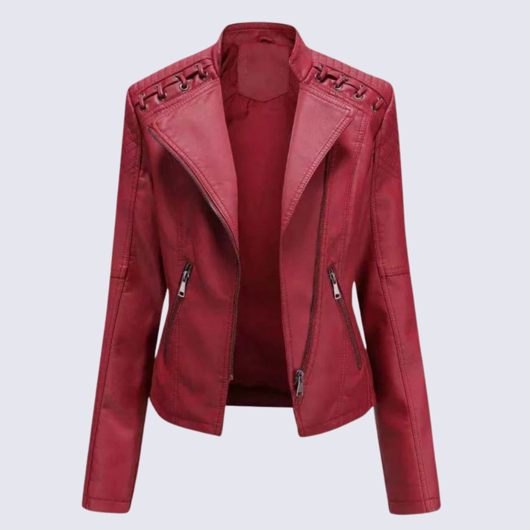 Lena Veste Femme en Faux Cuir Amawinc PU Luxe et Chic pour Temps Frais et Hiver Polyvalente