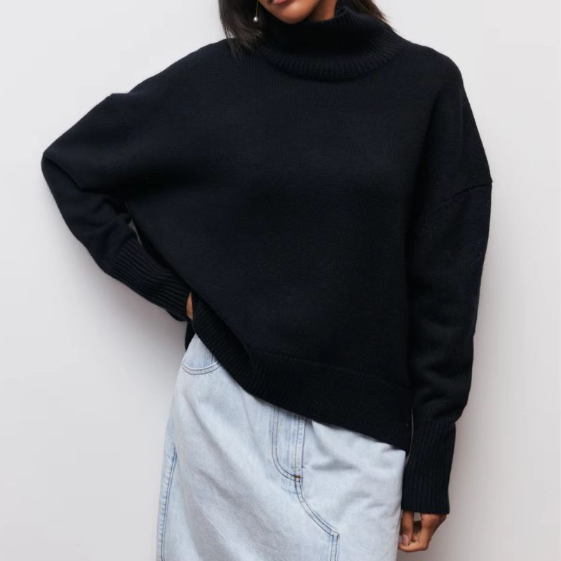 Montavi Pull En Maille Oversize Col Roulé Chaud Confortable Pour Détente Et Couches