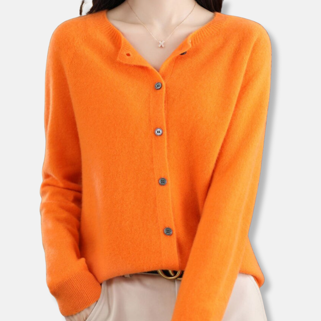 Isla Cardigan Regular Fit en Mérinos à Boutons Devant Maille côtelée pour Femme Chic