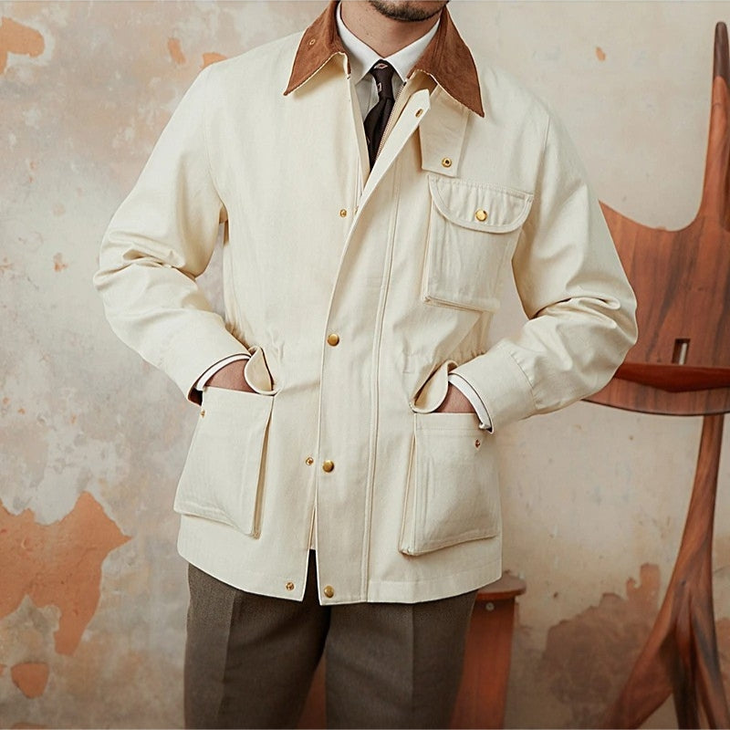 Veste En Maille Motif Arêtes De Poisson En Coton Mélangé Boutonnée Lavable En Machine Coupe Décontractée