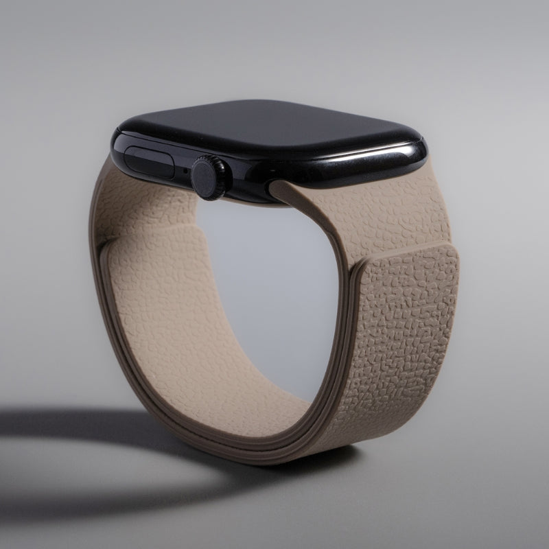 Bracelet Apple Watch Lunelink En Silicone Grainé Effet Cuir Avec Fermeture Magnétique Intégrée Conçu En France