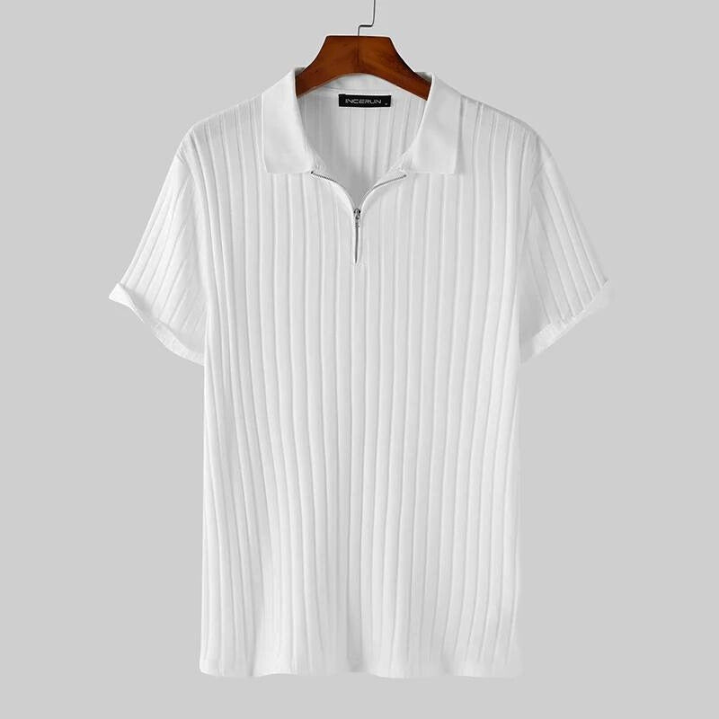 Belro Polo Léger Respirant Élasthanne Résistant Aux Plis Zip Premium Coupe Fidèle À La Taille
