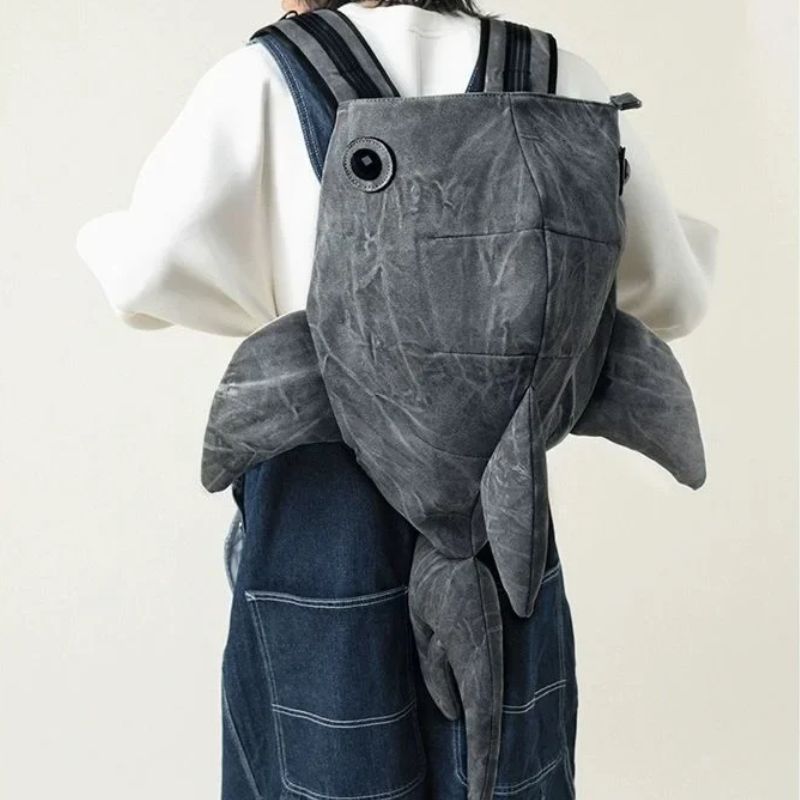 Sac À Dos Sharky Étudiant Durable Grand Compartiment Confortable À Porter Avec Fermeture Sécurisée Pour École Et Plage