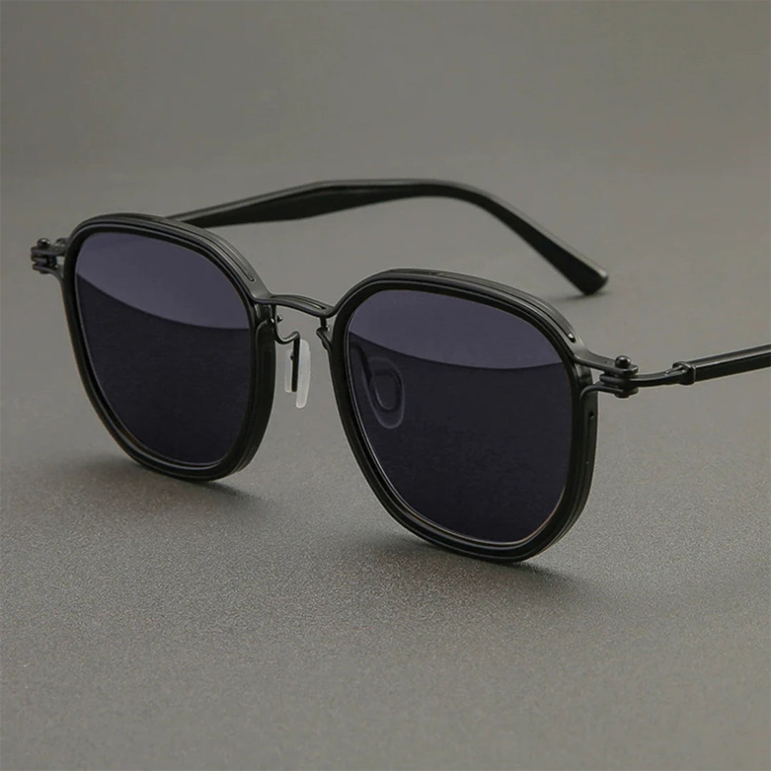 Ferrano Shades Lunettes De Soleil En Titane Légères Verres Polarisés UV400 Avec Forme Géométrique Subtile